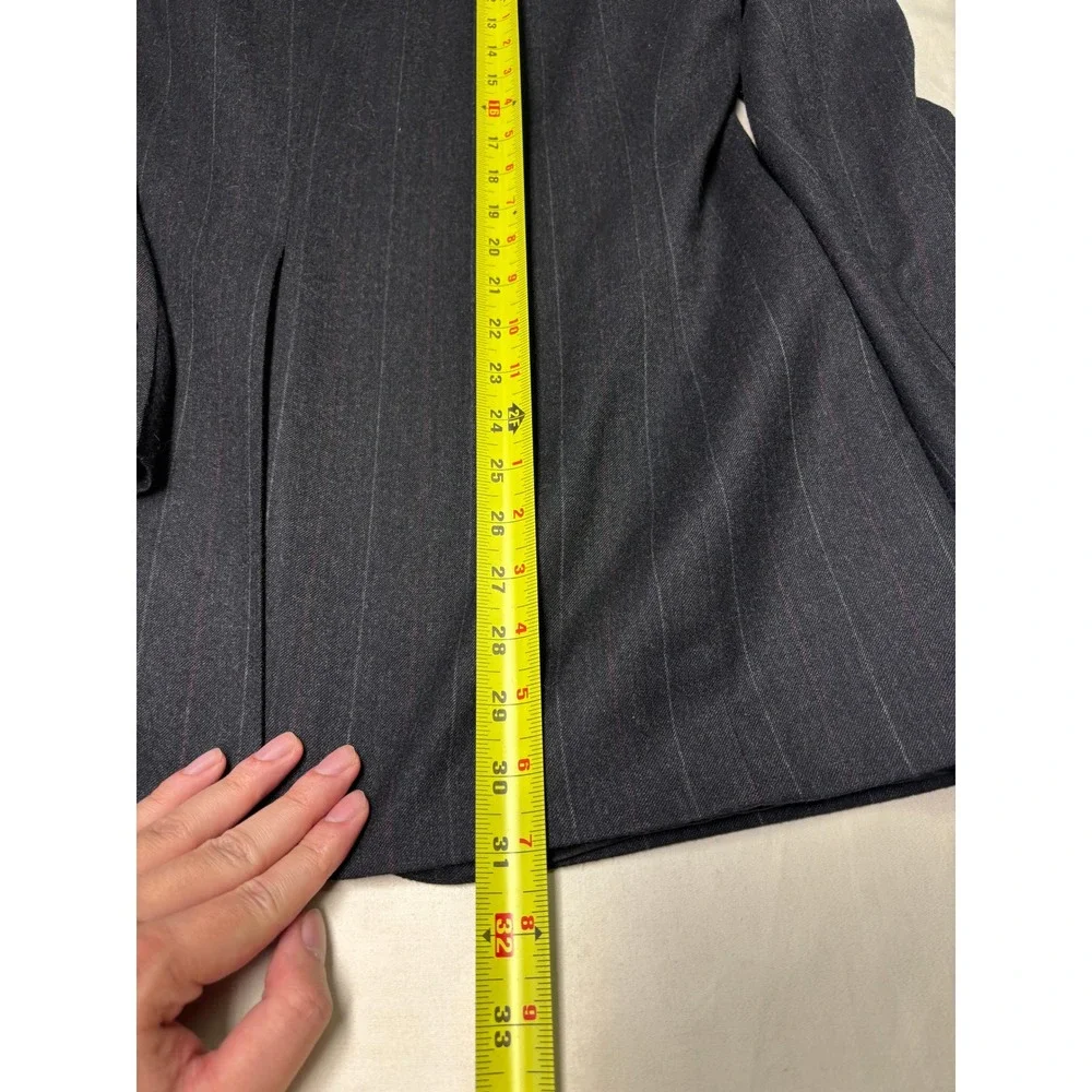 Vintage Polo University Club Ralph Lauren Pinstripe Wool Blazer Charcoal 44R‎